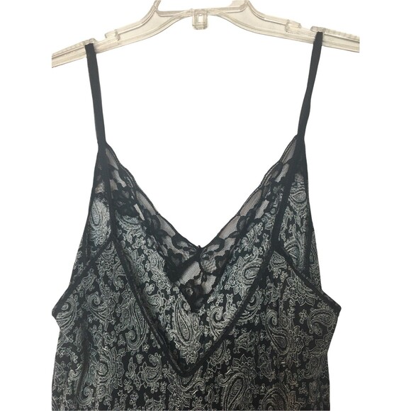 Lily of France Black White Paisley Baby Doll Nightie M Ruffle Made in USA VTG - Picture 4 of 10